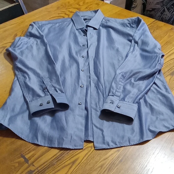 Hugo Boss Other - HUGO BOSS MENS 42 / 17 Shirt Top PREOWNED Used Long Sleeve GRAY Work